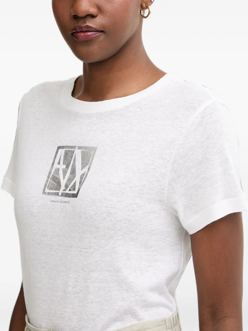 Armani Exchange T-shirt met logoprint Wit