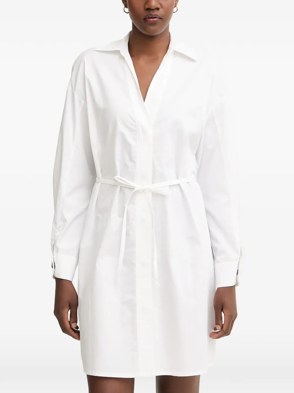 Armani Exchange belted shirt mini dress - Bianco