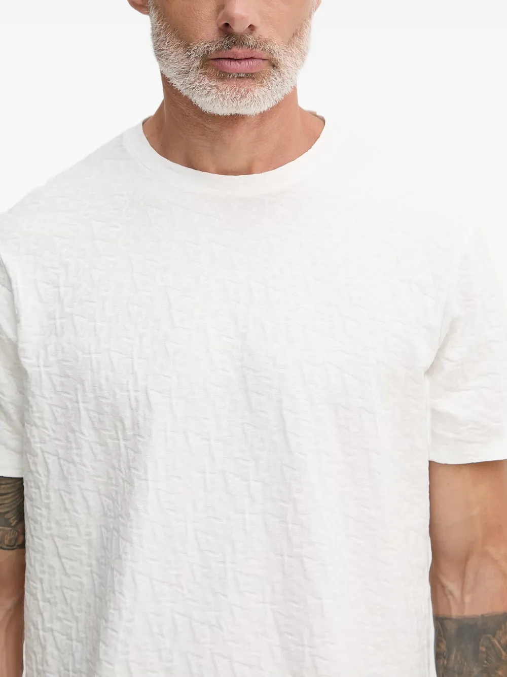 Armani Exchange T-shirt met gekreukt effect Wit
