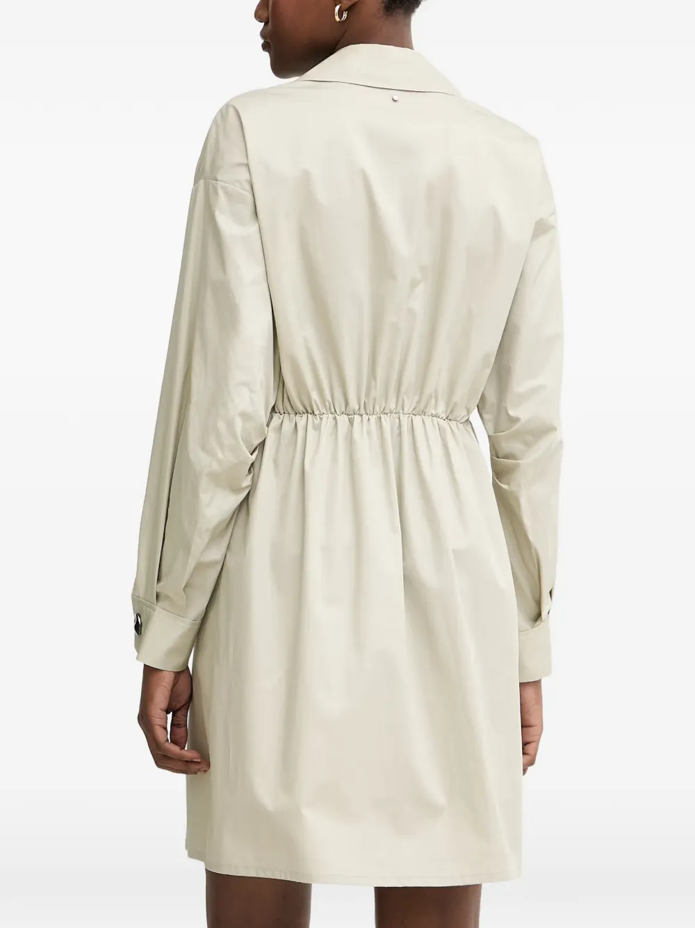 Armani Exchange Blousejurk met lange mouwen en ceintuur Beige