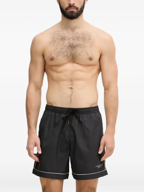 Armani Exchange logo-print piped swim shorts