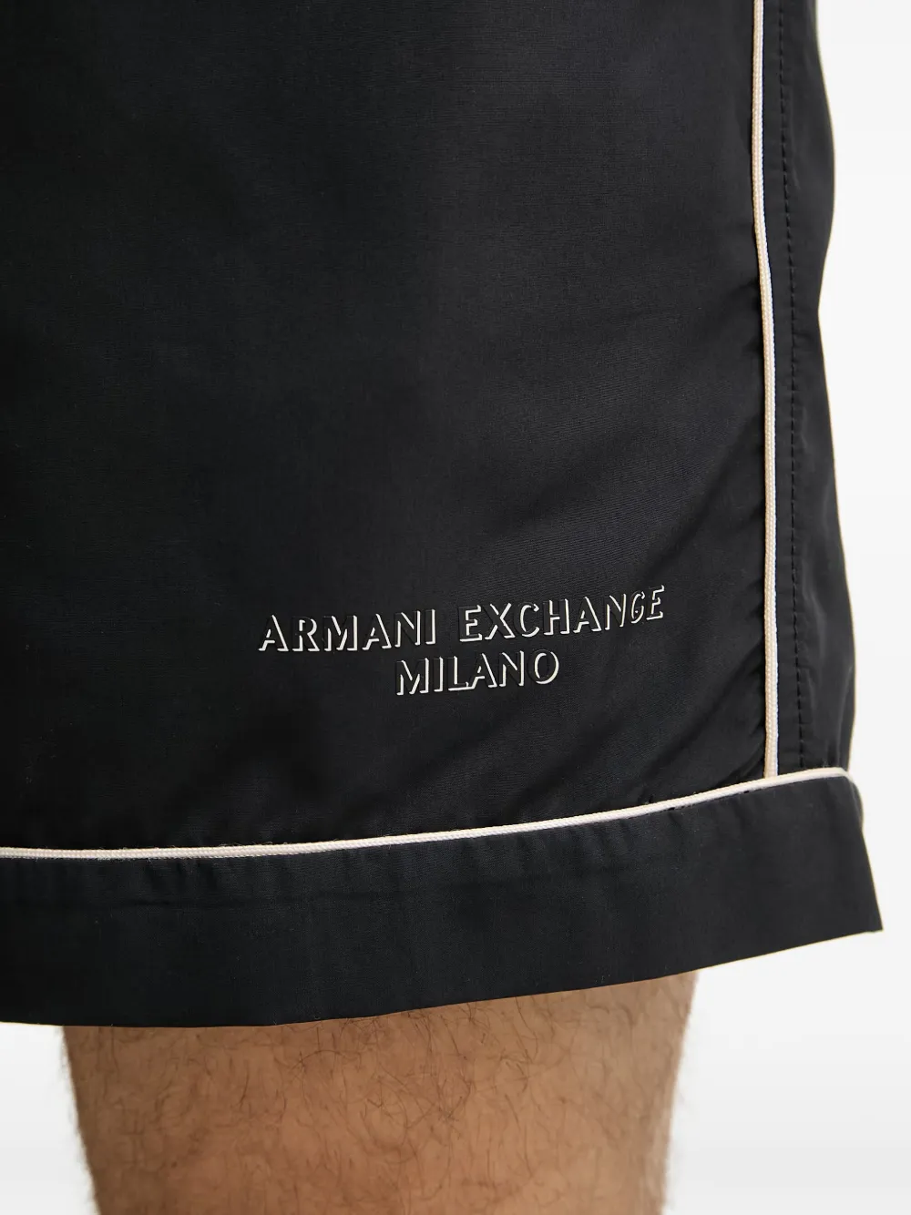 Armani Exchange Zwembroek met logoprint en afwerking Zwart