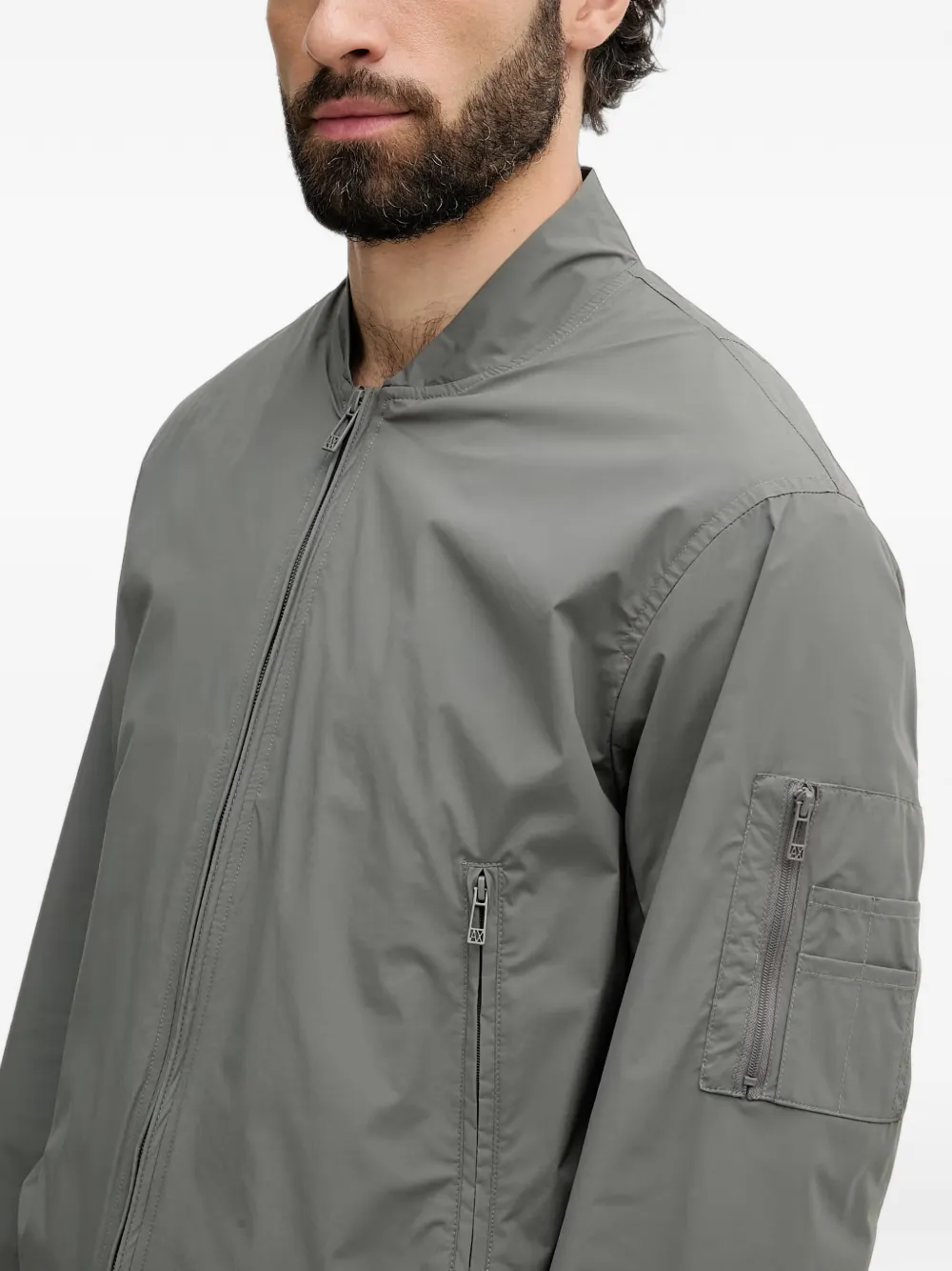 Armani Exchange Bomberjack met rits Grijs