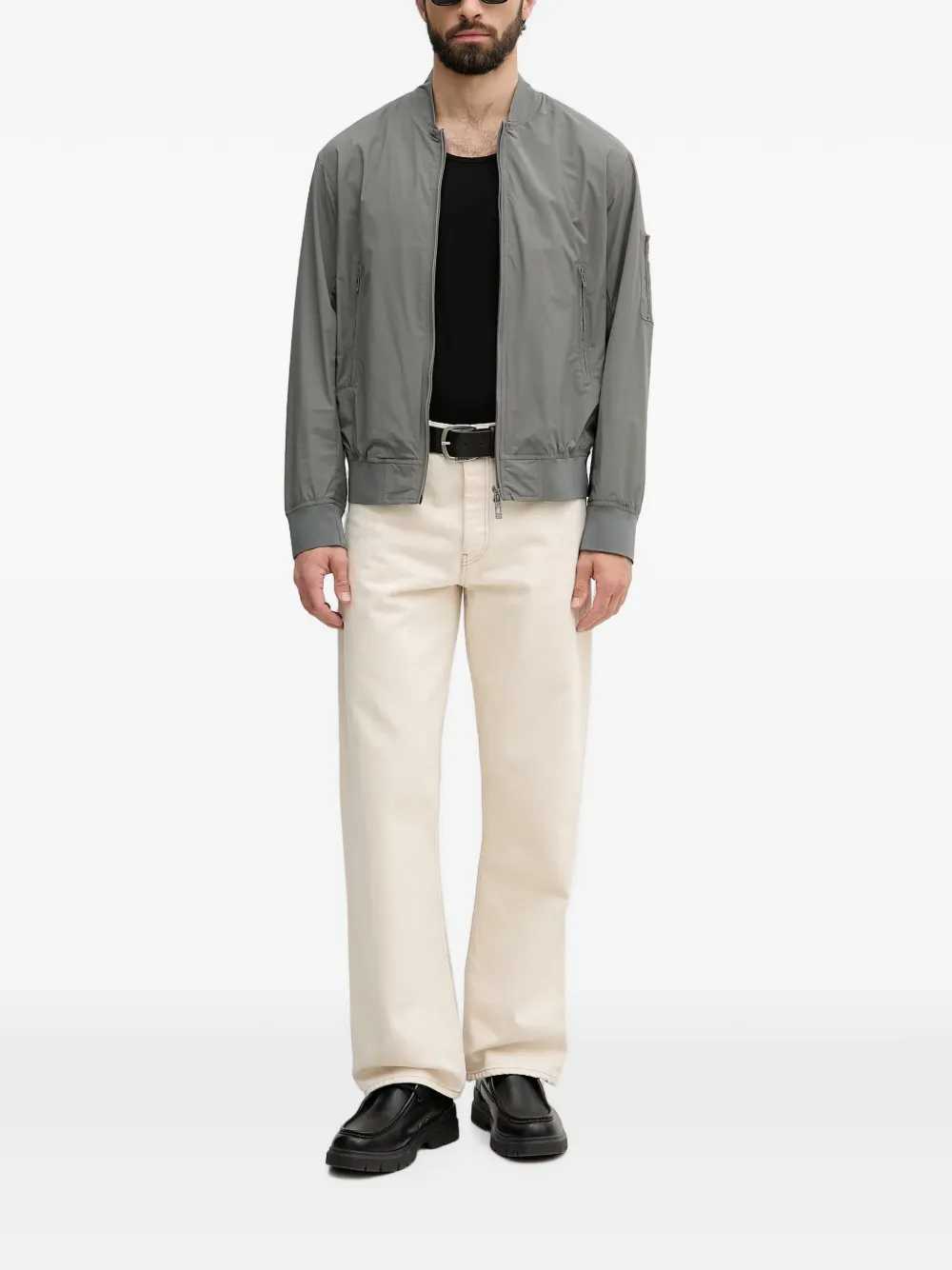 Armani Exchange Bomberjack met rits Grijs