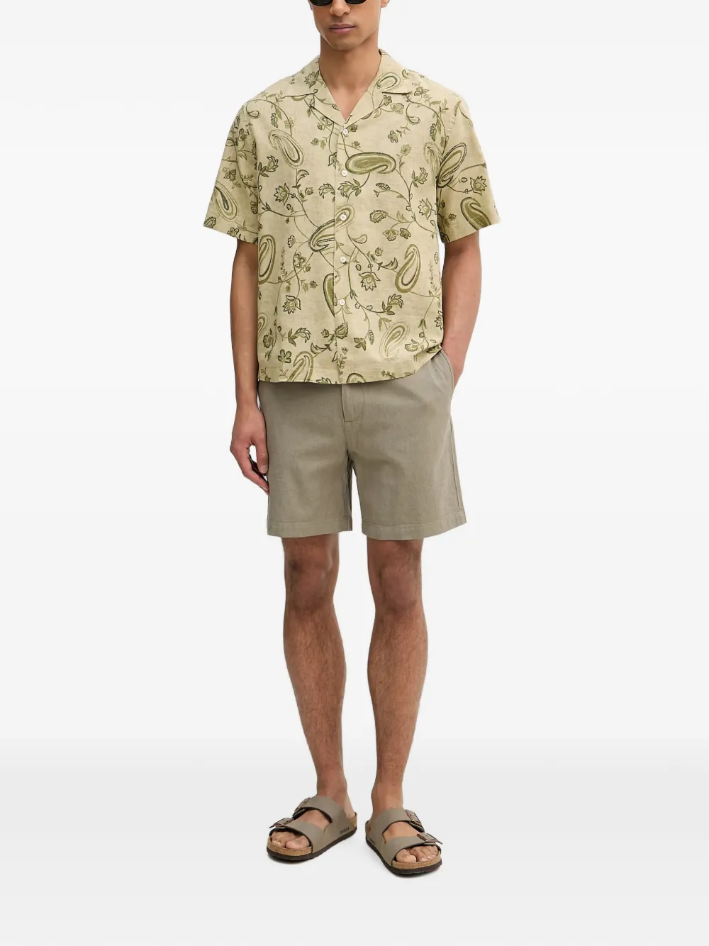 Armani Exchange Shorts met logoplakkaat Beige