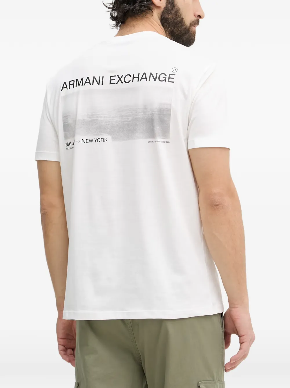 Armani Exchange T-shirt met logoprint Wit
