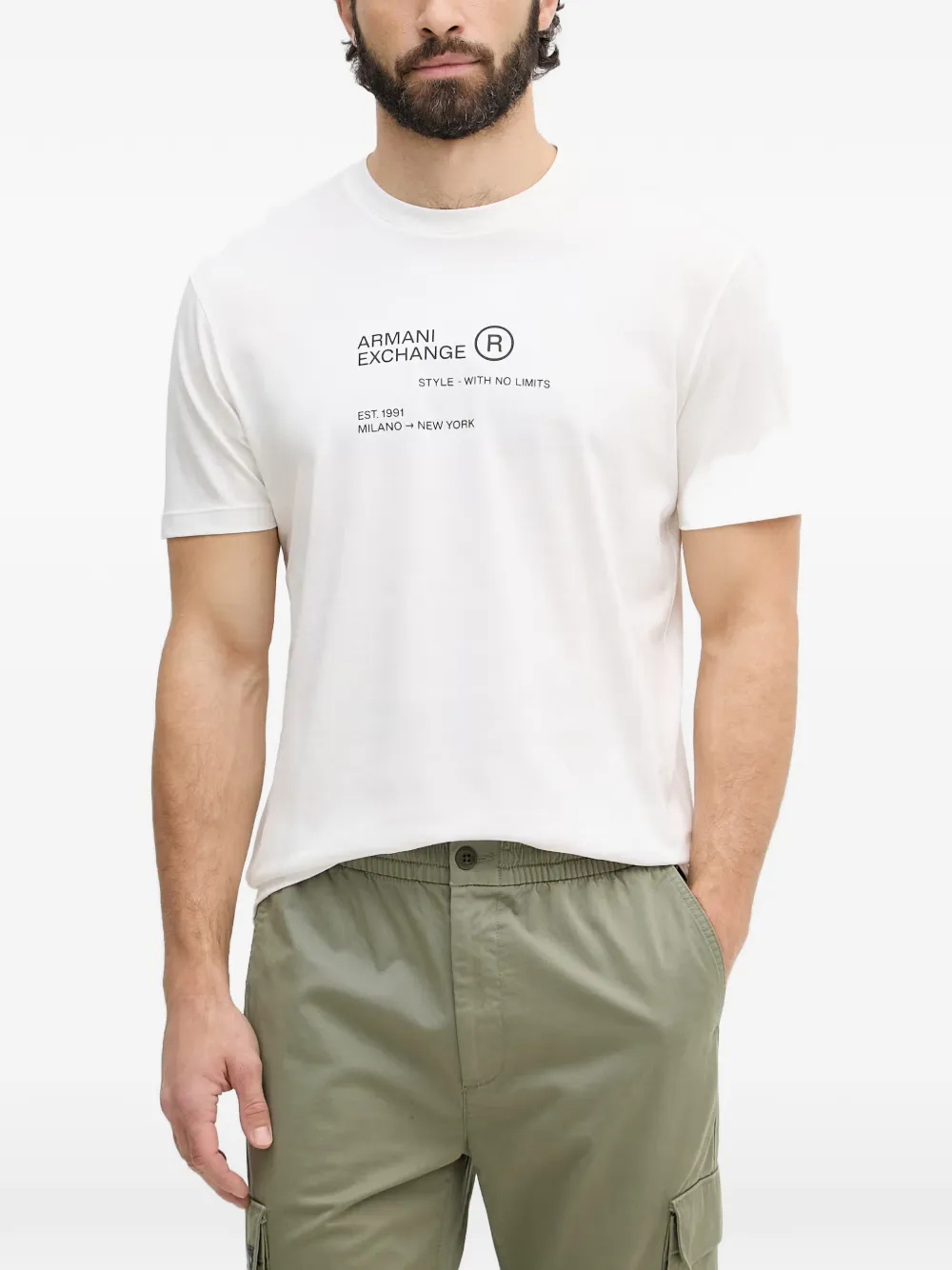 Armani Exchange logo-print short-sleeve T-shirt - Bianco