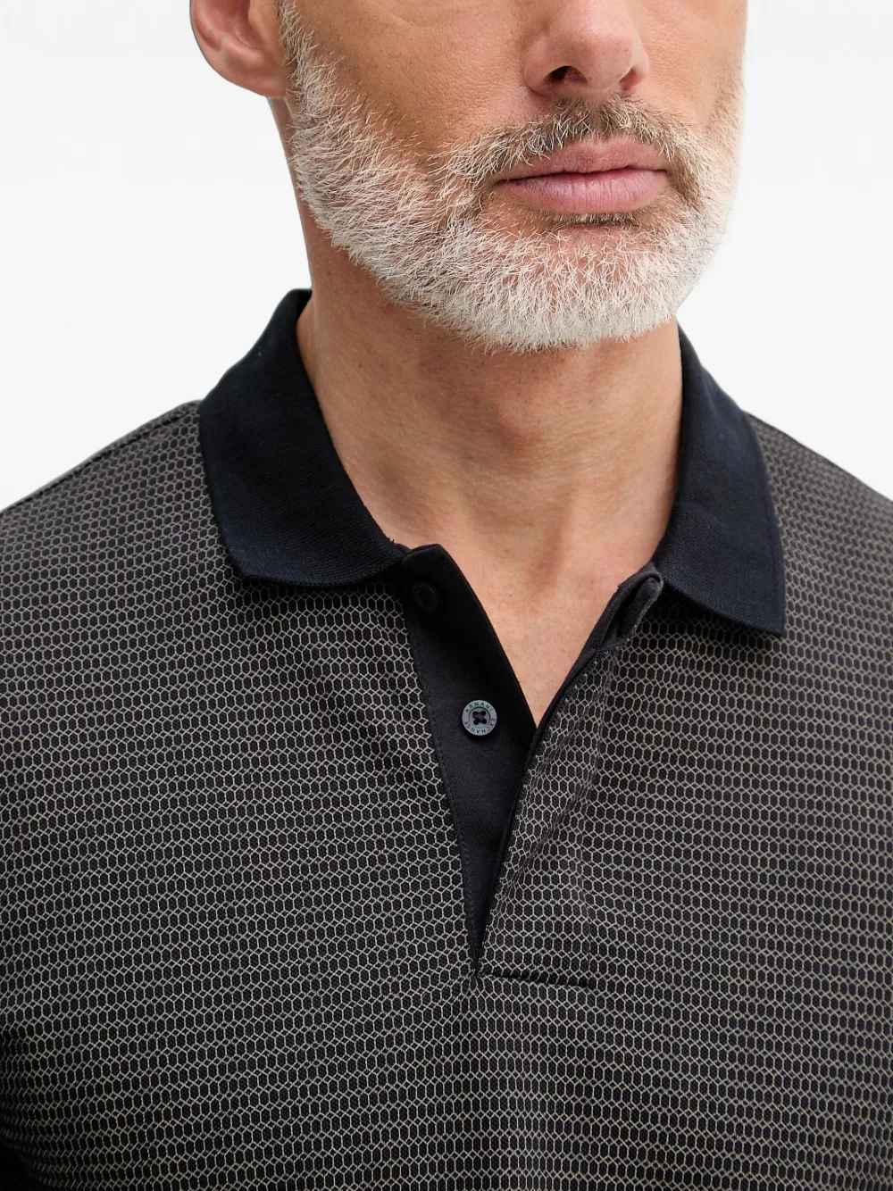 Armani Exchange Poloshirt met geometrische print Grijs