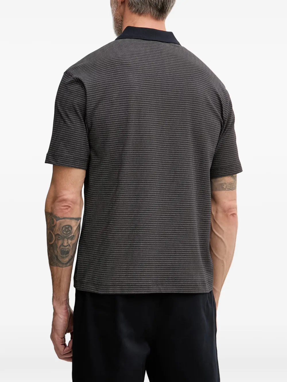 Armani Exchange Poloshirt met geometrische print Grijs