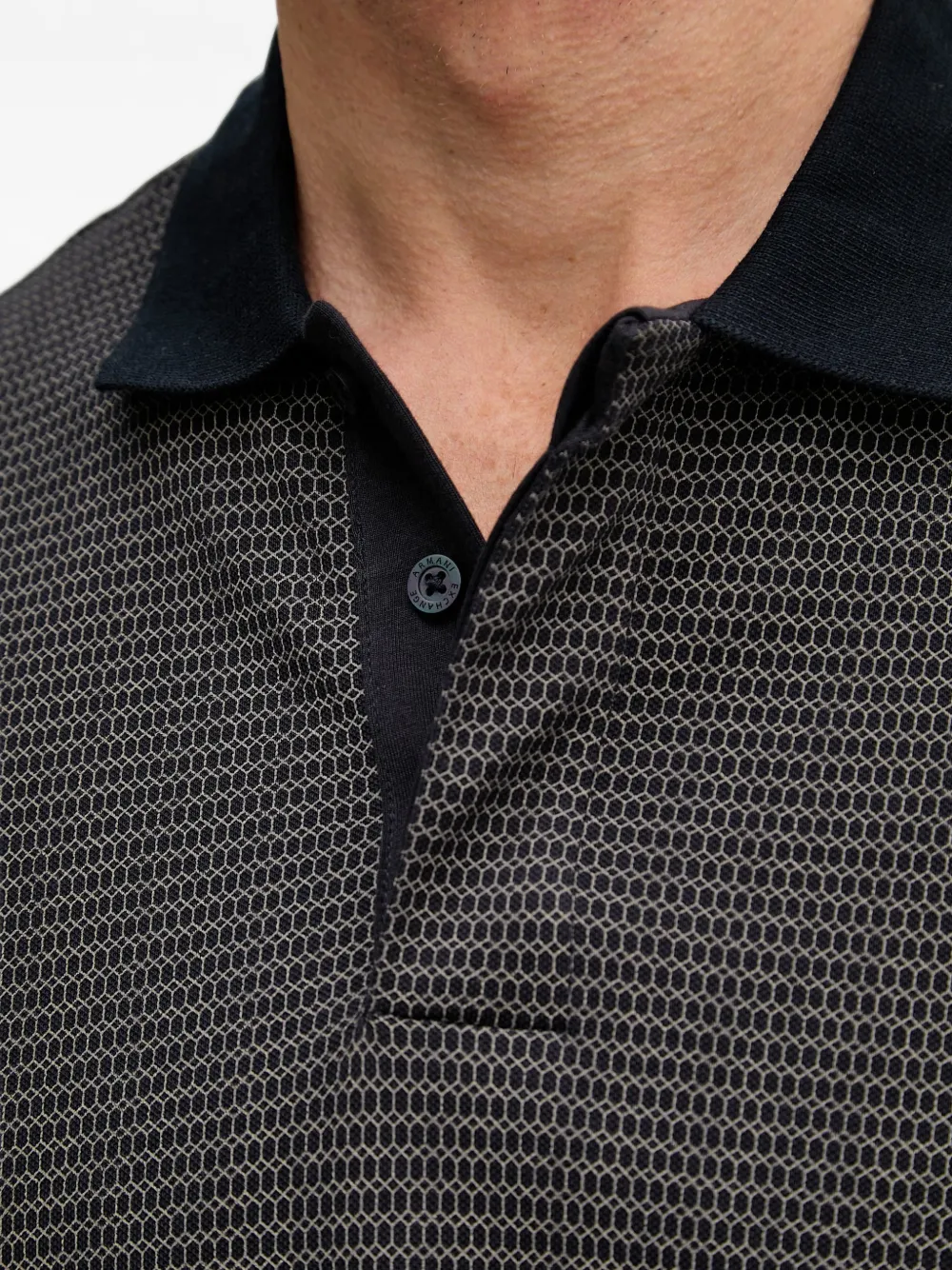 Armani Exchange Poloshirt met geometrische print Grijs