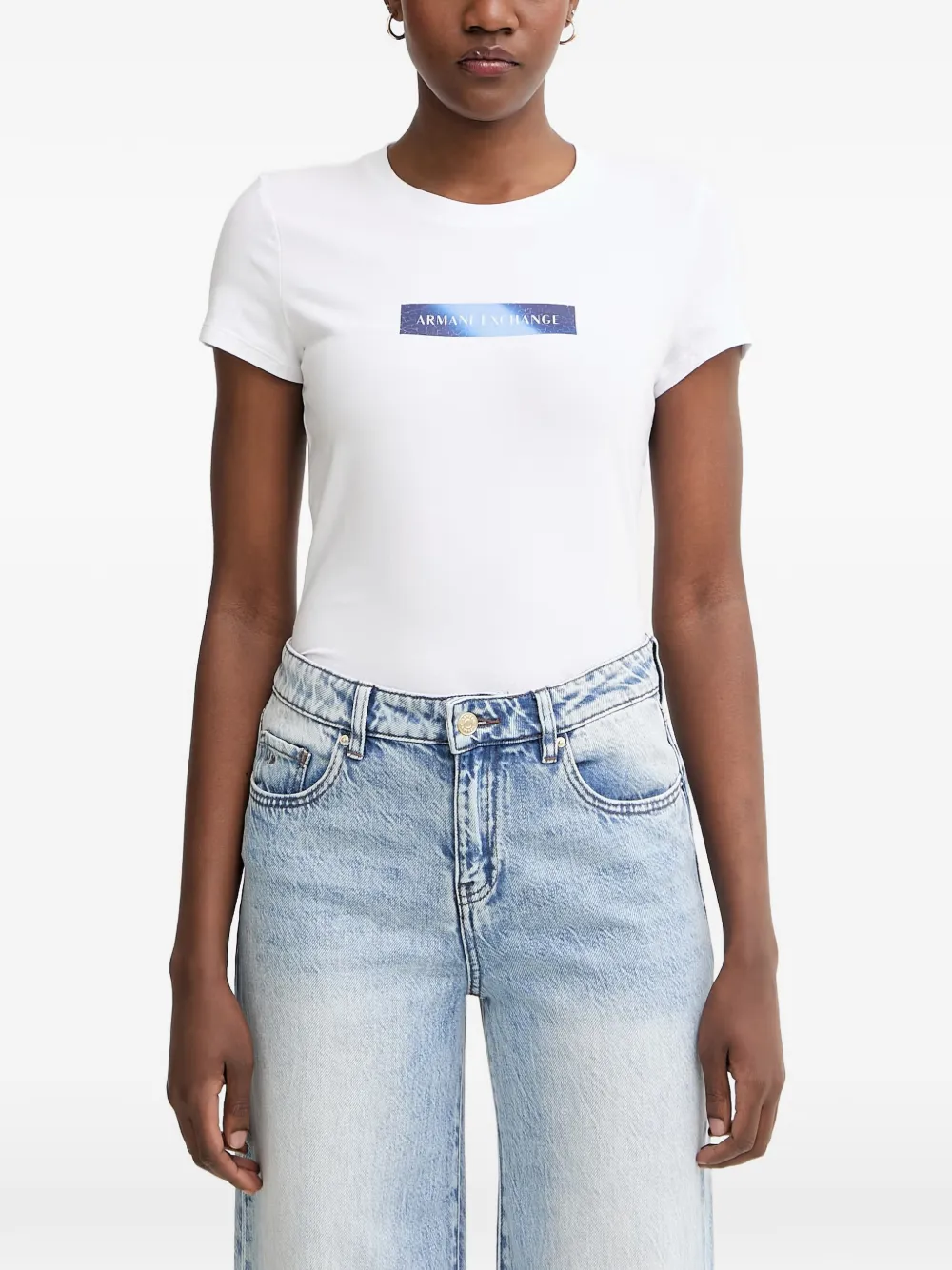 Armani Exchange logo-print short-sleeve T-shirt - Bianco