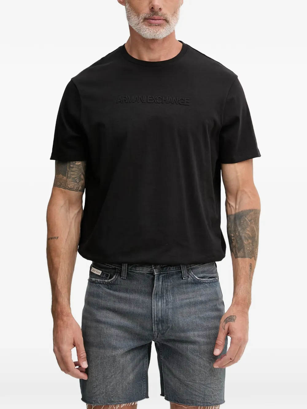 Armani Exchange logo-embroidered t-shirt - Nero