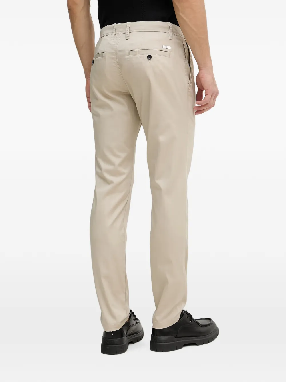 Armani Exchange logo-plaque slim-fit trousers Wit