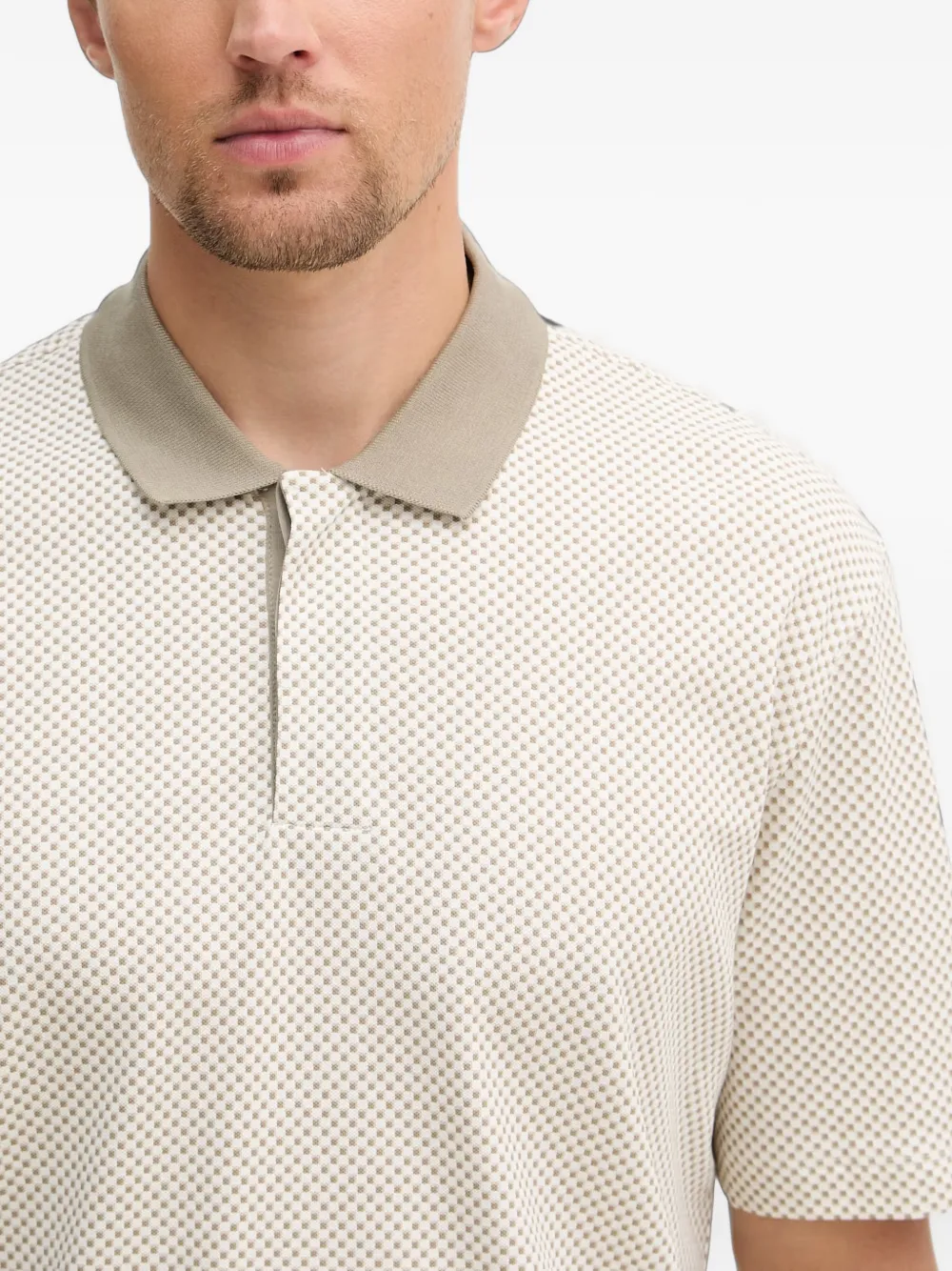 Armani Exchange Poloshirt met geometrische print Beige