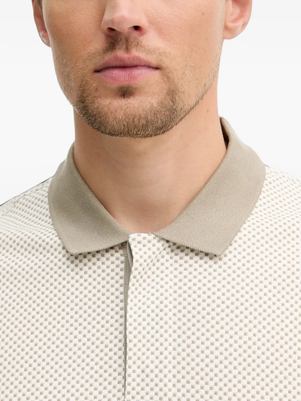 Armani Exchange Poloshirt met geometrische print Beige