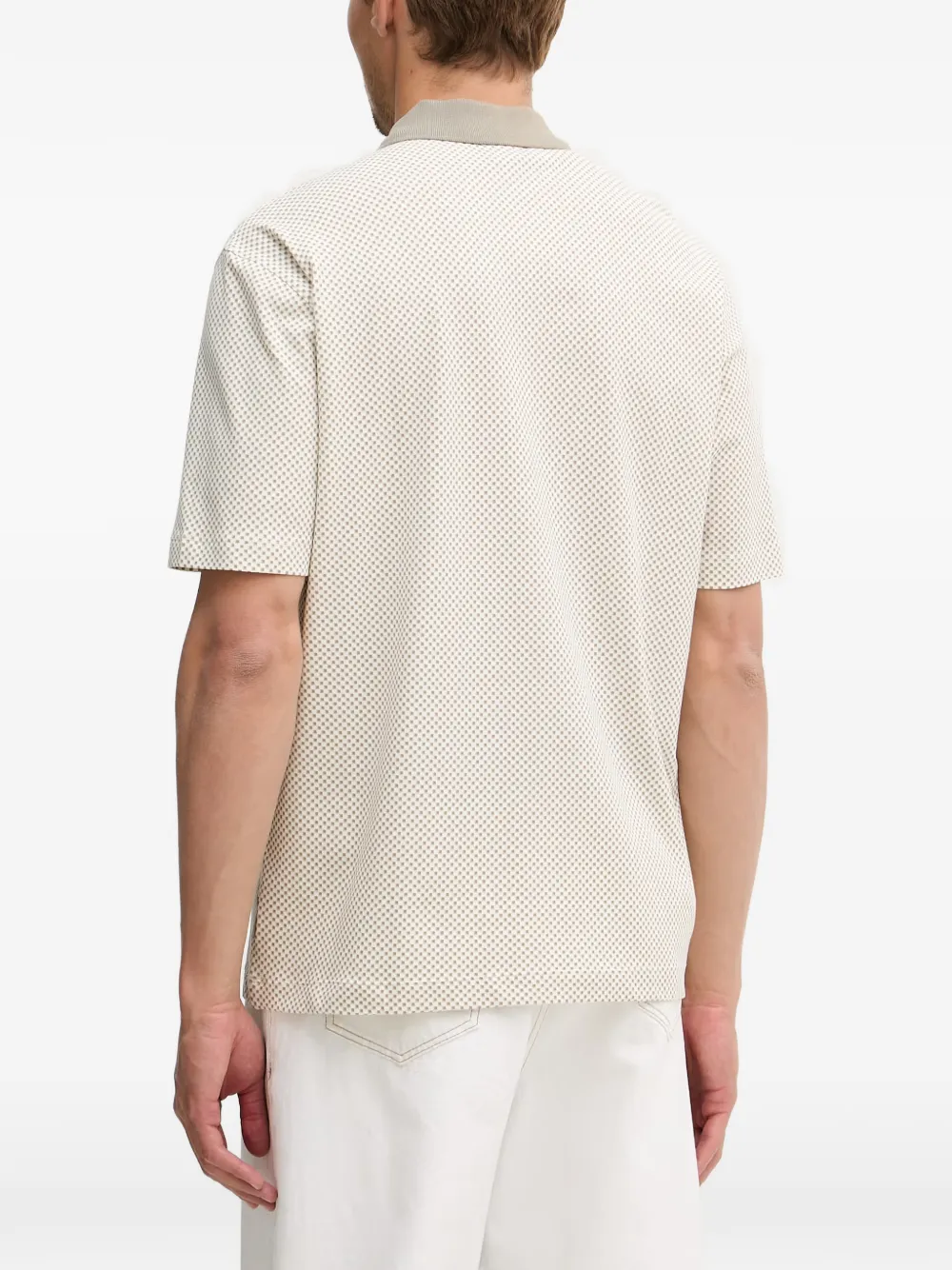 Armani Exchange Poloshirt met geometrische print Beige