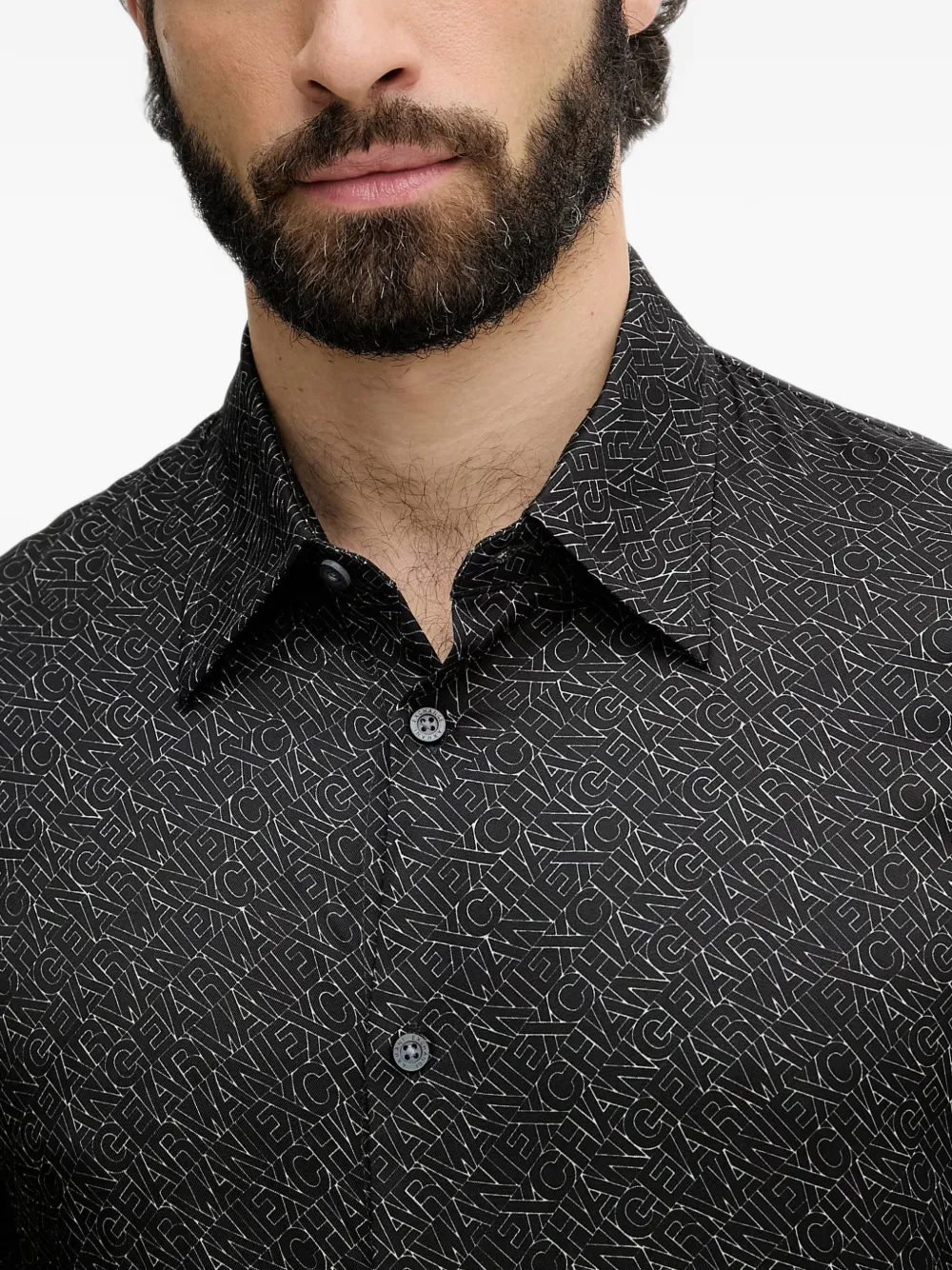 Armani Exchange Overhemd met logoprint Zwart