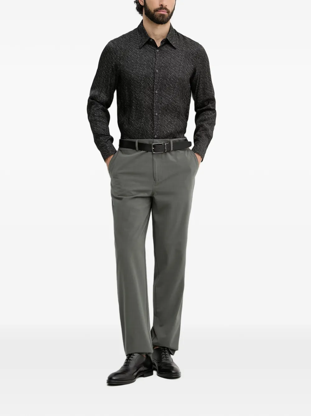 Armani Exchange Overhemd met logoprint Zwart