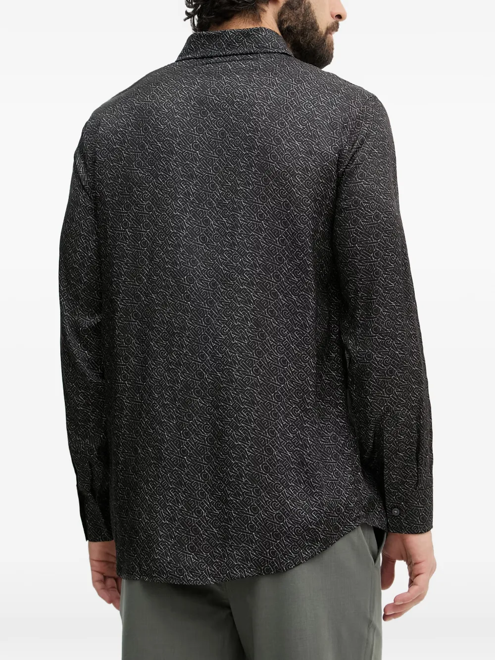 Armani Exchange Overhemd met logoprint Zwart