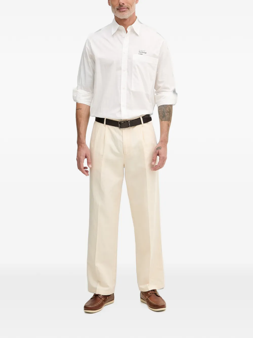 Armani Exchange Overhemd met borstzak Wit