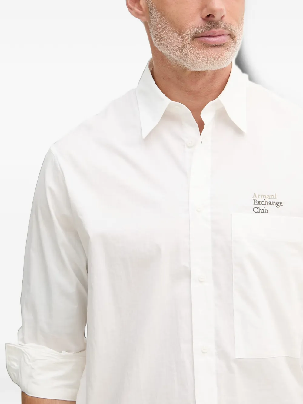 Armani Exchange Overhemd met borstzak Wit