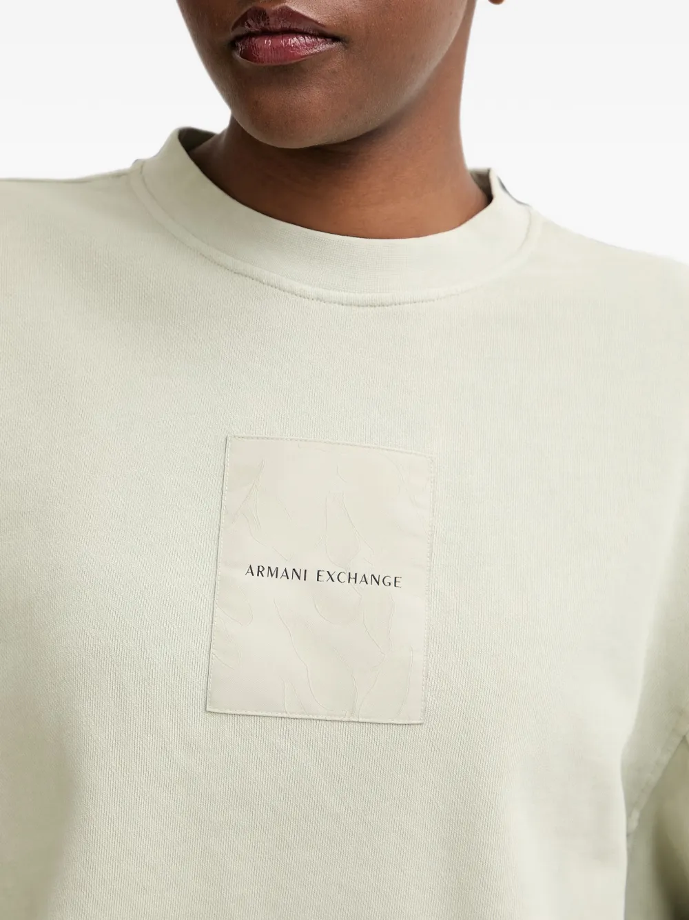 Armani Exchange Sweater met logopatch Groen