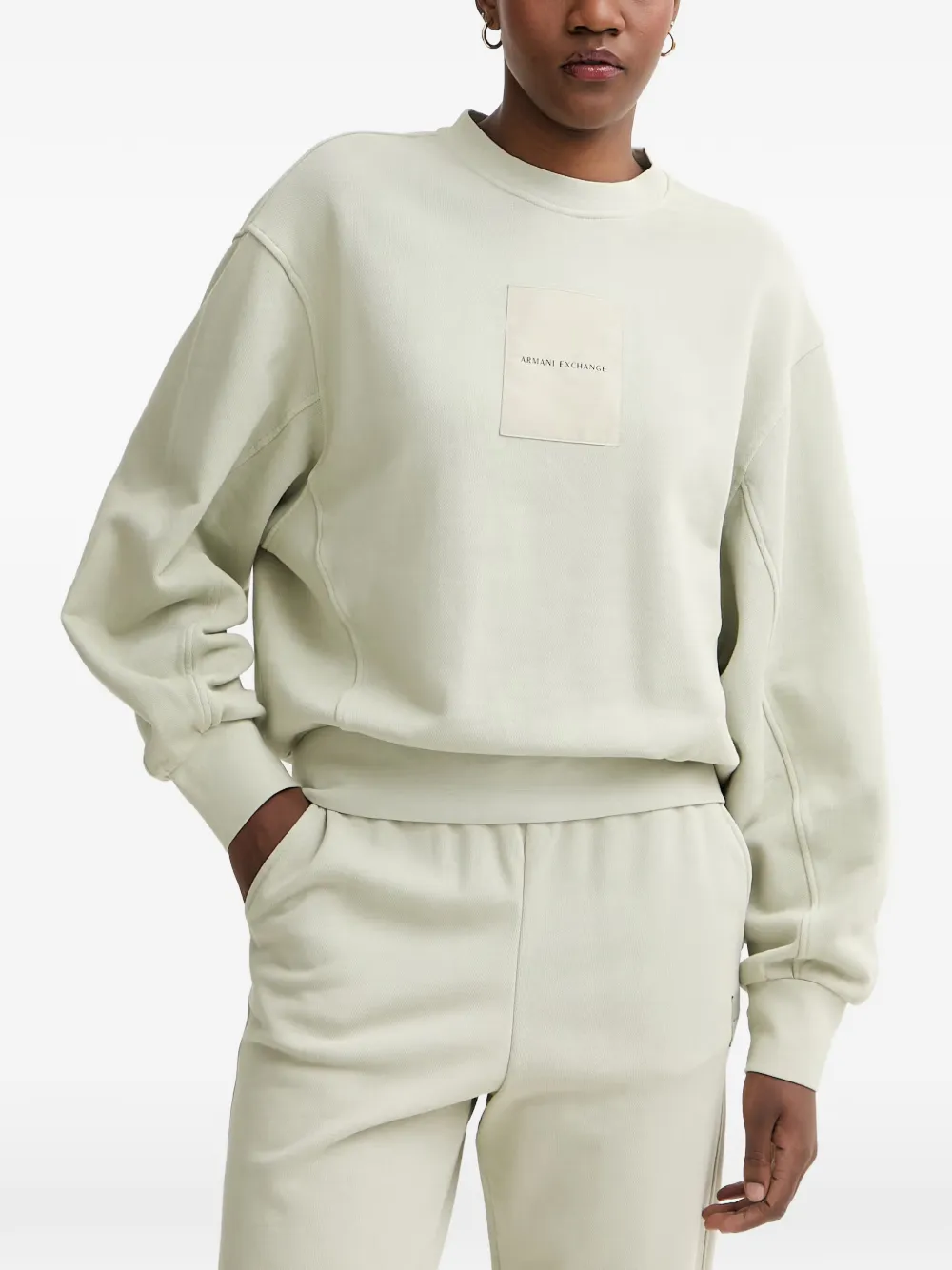 Armani Exchange logo-patch sweatshirt - Grün