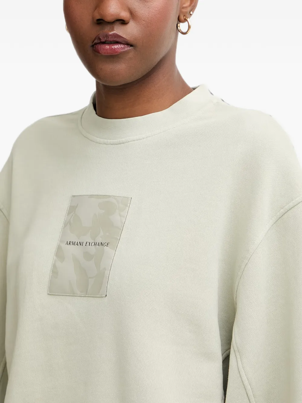 Armani Exchange Sweater met logopatch Groen