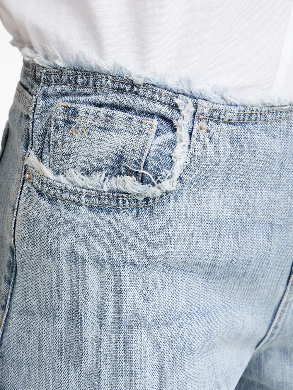 Armani Exchange Jeans met franje Blauw