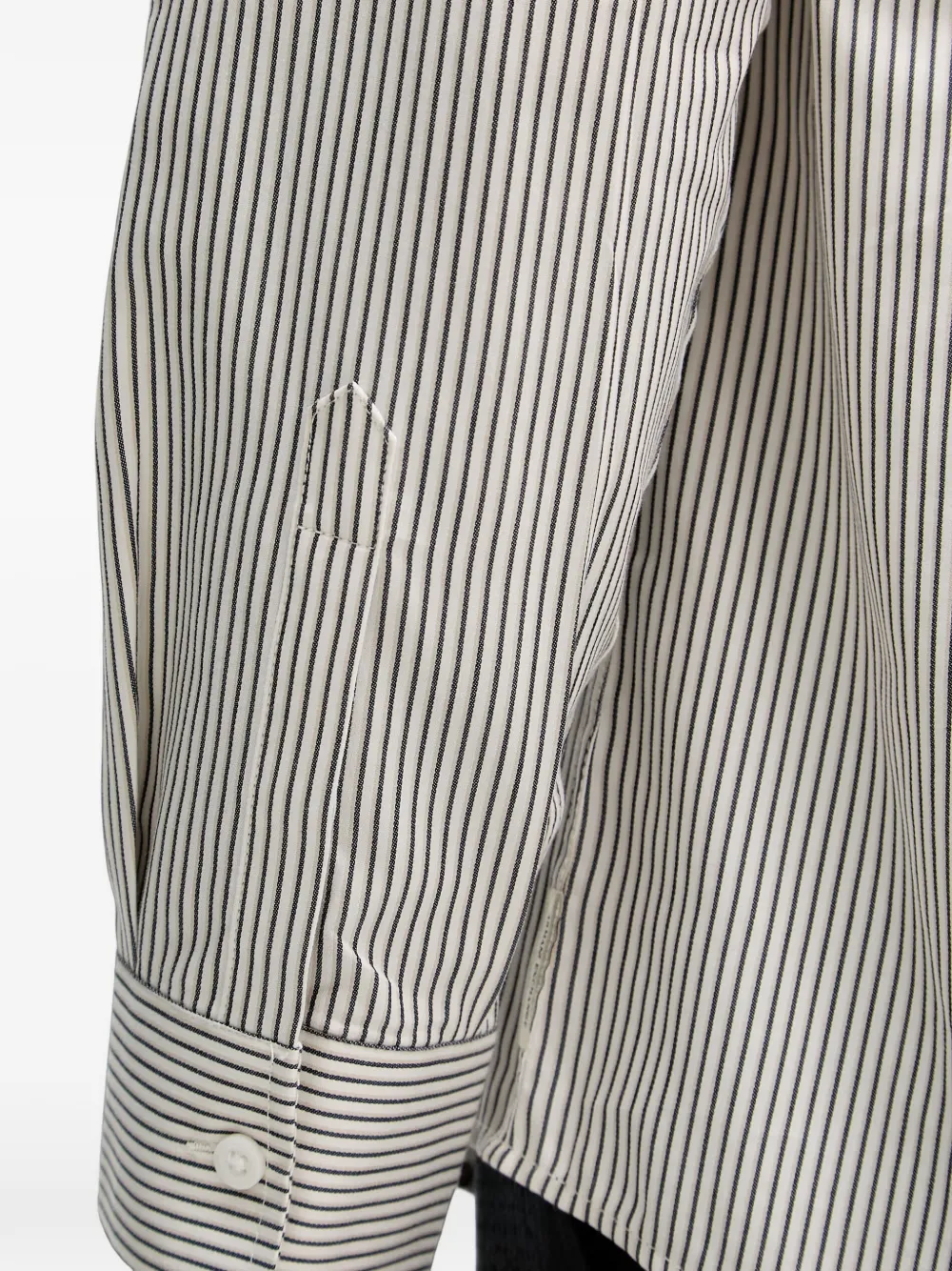 Armani Exchange vertical-stripe long-sleeve shirt Wit