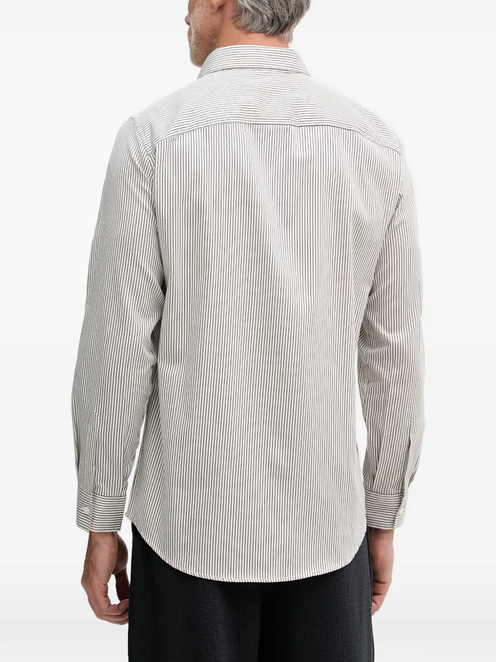 Armani Exchange vertical-stripe long-sleeve shirt Wit