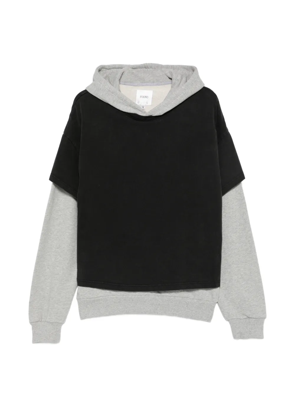 FOUND layered-design hoodie | Black | Image 1