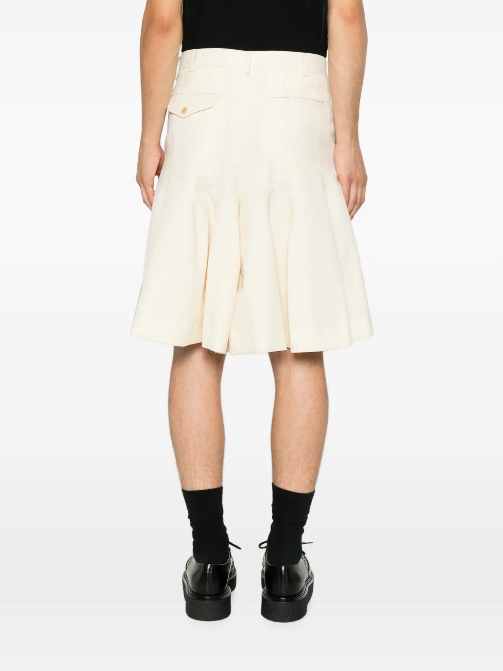 Comme des Garçons Homme Plus Flared midi-rok met plooien Beige