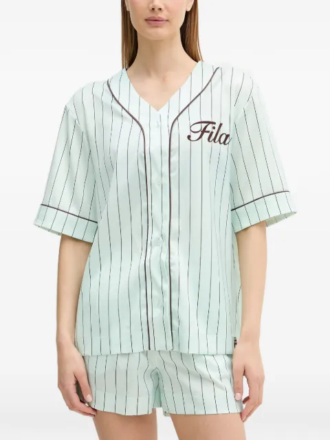 Fila Fiesole pinstripe-print V-neck shirt