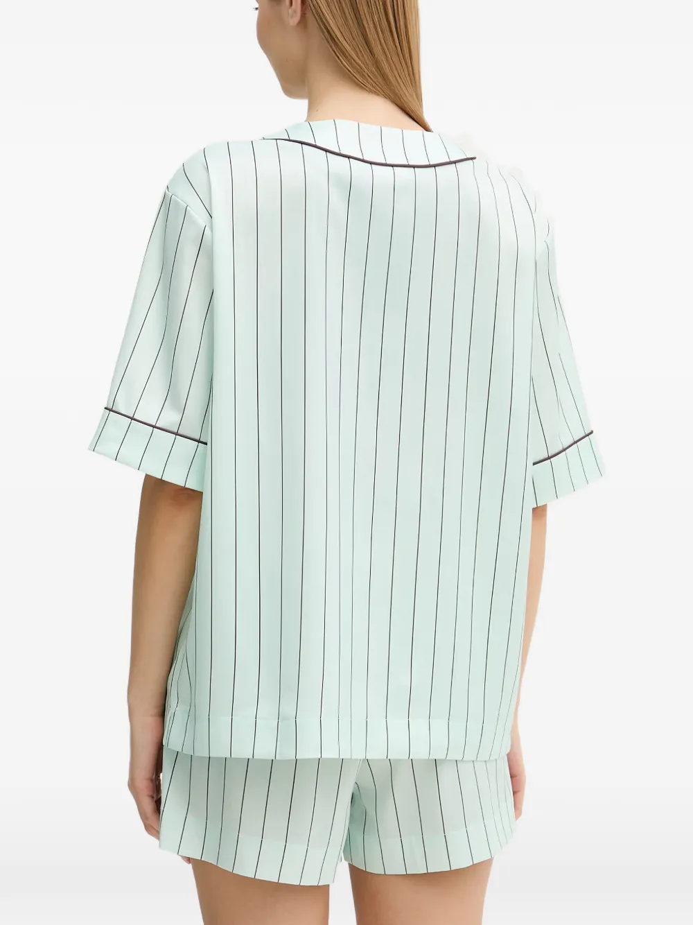 Fila Fiesole blouse met krijtstreep-print en V-hals Blauw
