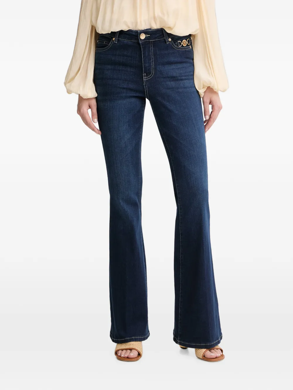 FRACOMINA logo-plaque flared jeans - Blu