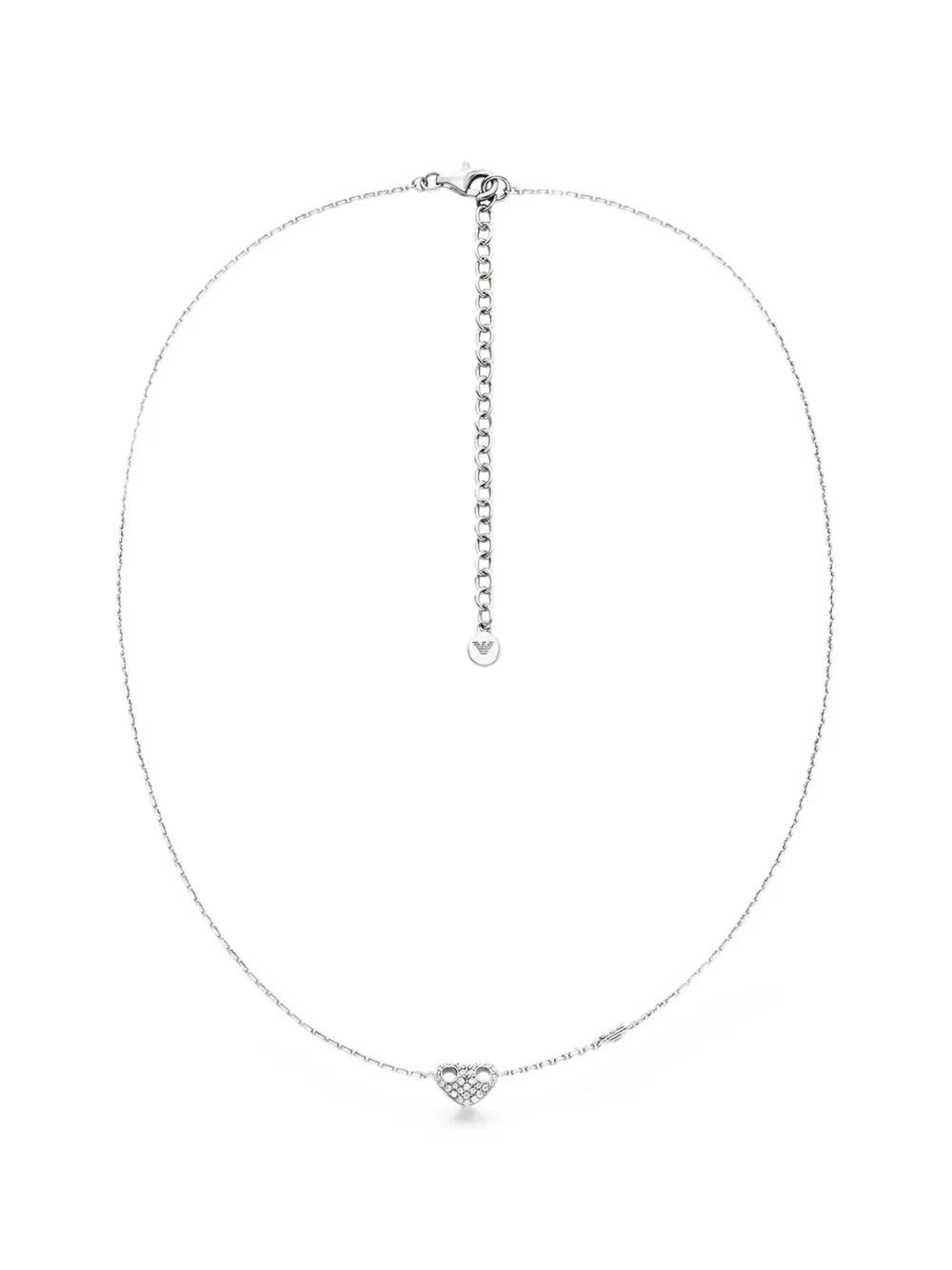 Emporio Armani Sentimental Halskette mit Herzanhänger und Kristallen - Silber