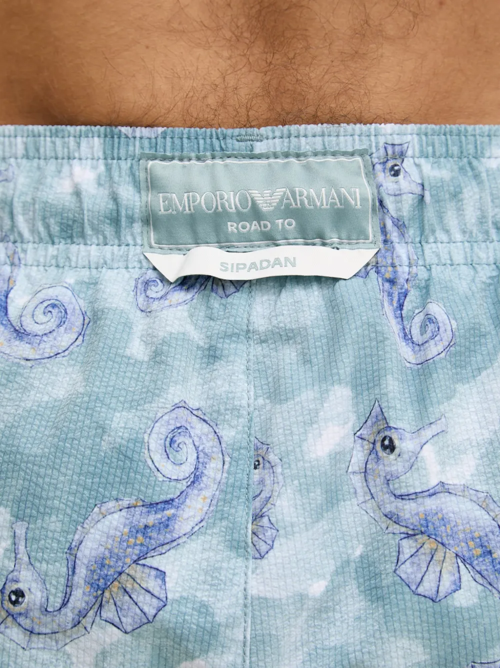 Emporio Armani Zwembroek met zeedierenprint Blauw