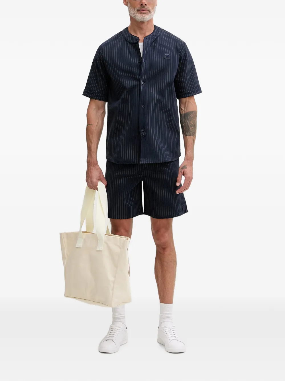 Fila Lucca shorts met krijtstreep Blauw