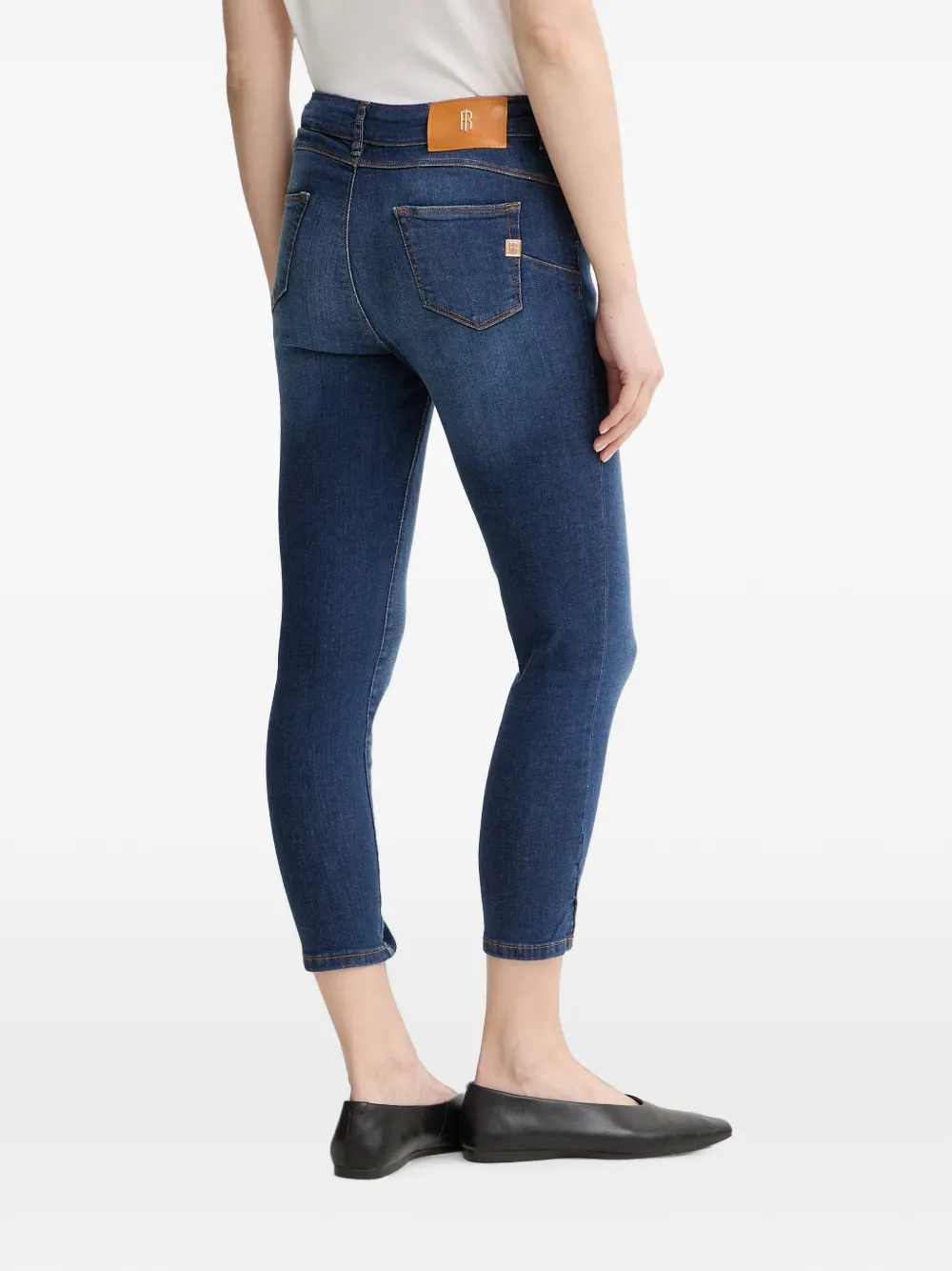 FRACOMINA Cropped jeans met ritsdetail Blauw