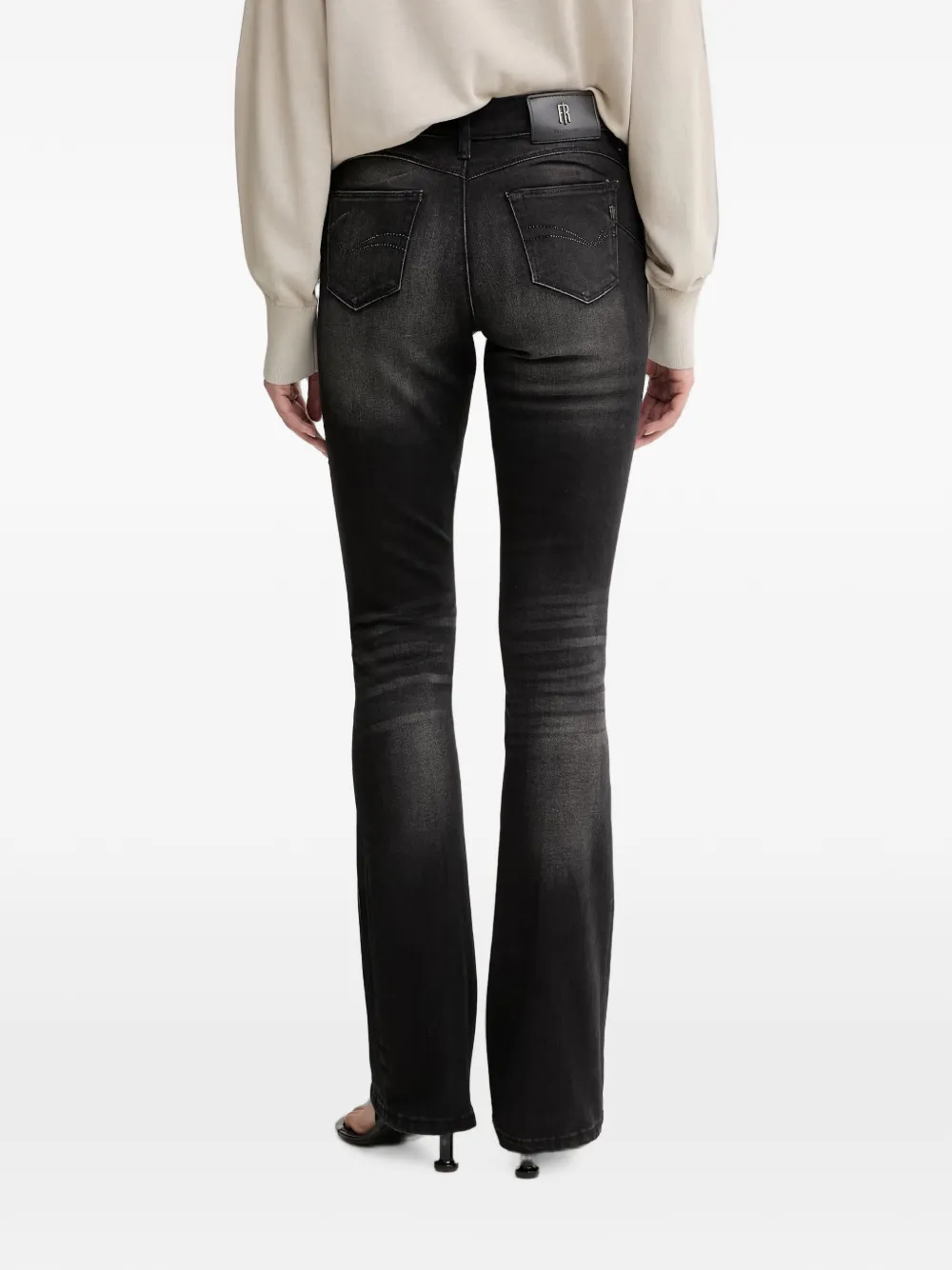 FRACOMINA Jeans met vervaagd effect en logoplakkaat Zwart