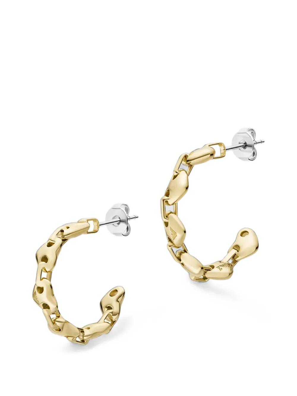 Emporio Armani Sentimental Heart-link Hoop Earrings in Gold, view 3