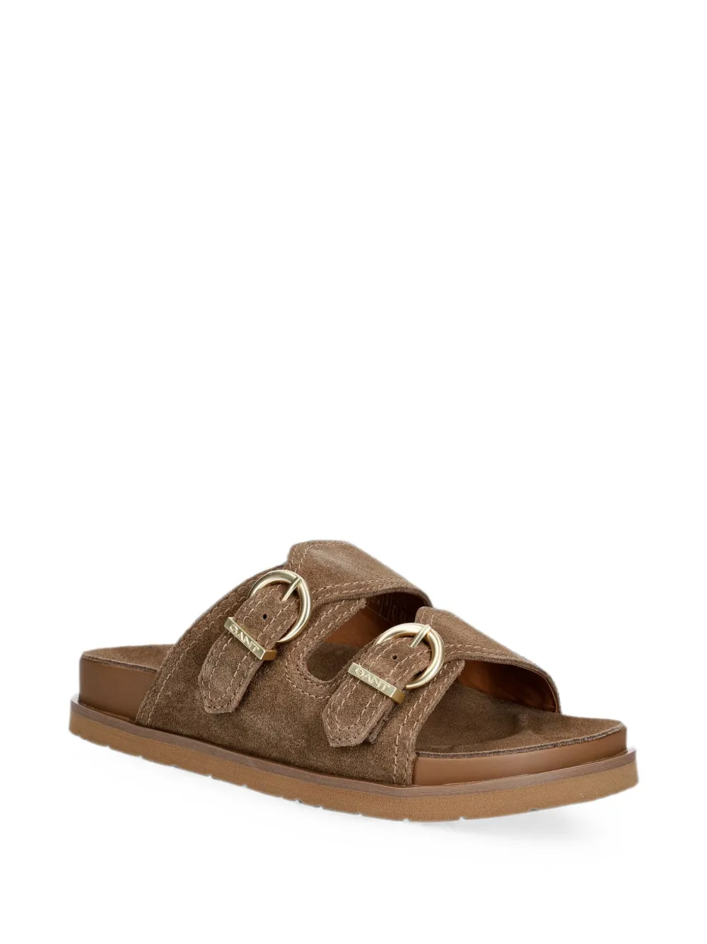 Gant buckle-detail slides Bruin