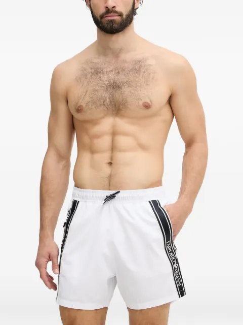 Emporio Armani logo-tape swim shorts