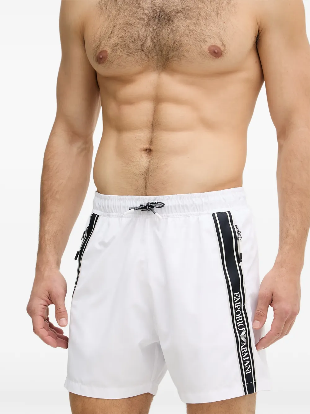 Emporio Armani Zwembroek met logoband Wit