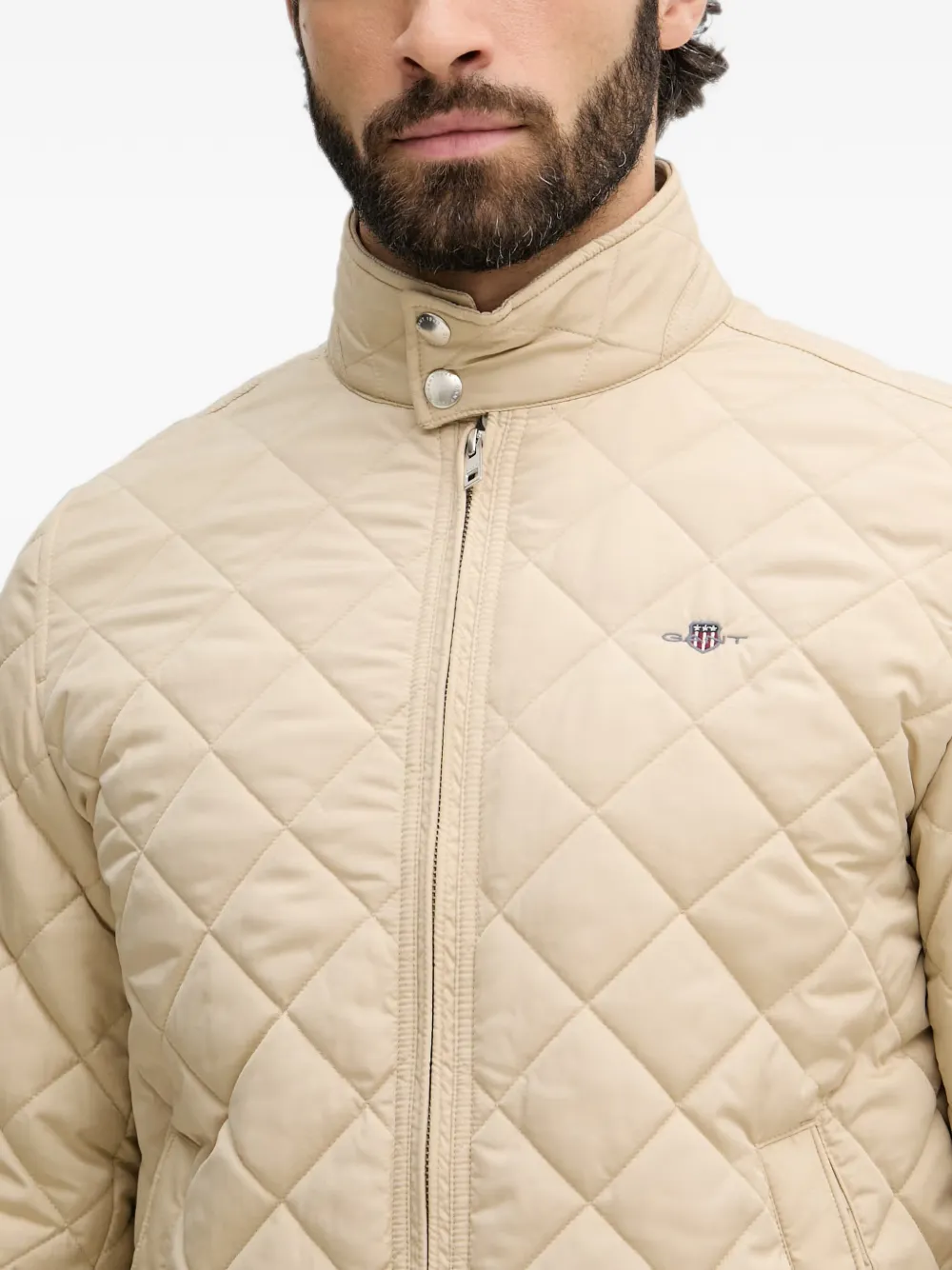 Gant Gewatteerd jack met rits Beige