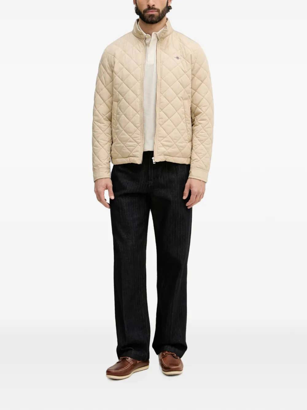Gant Gewatteerd jack met rits Beige