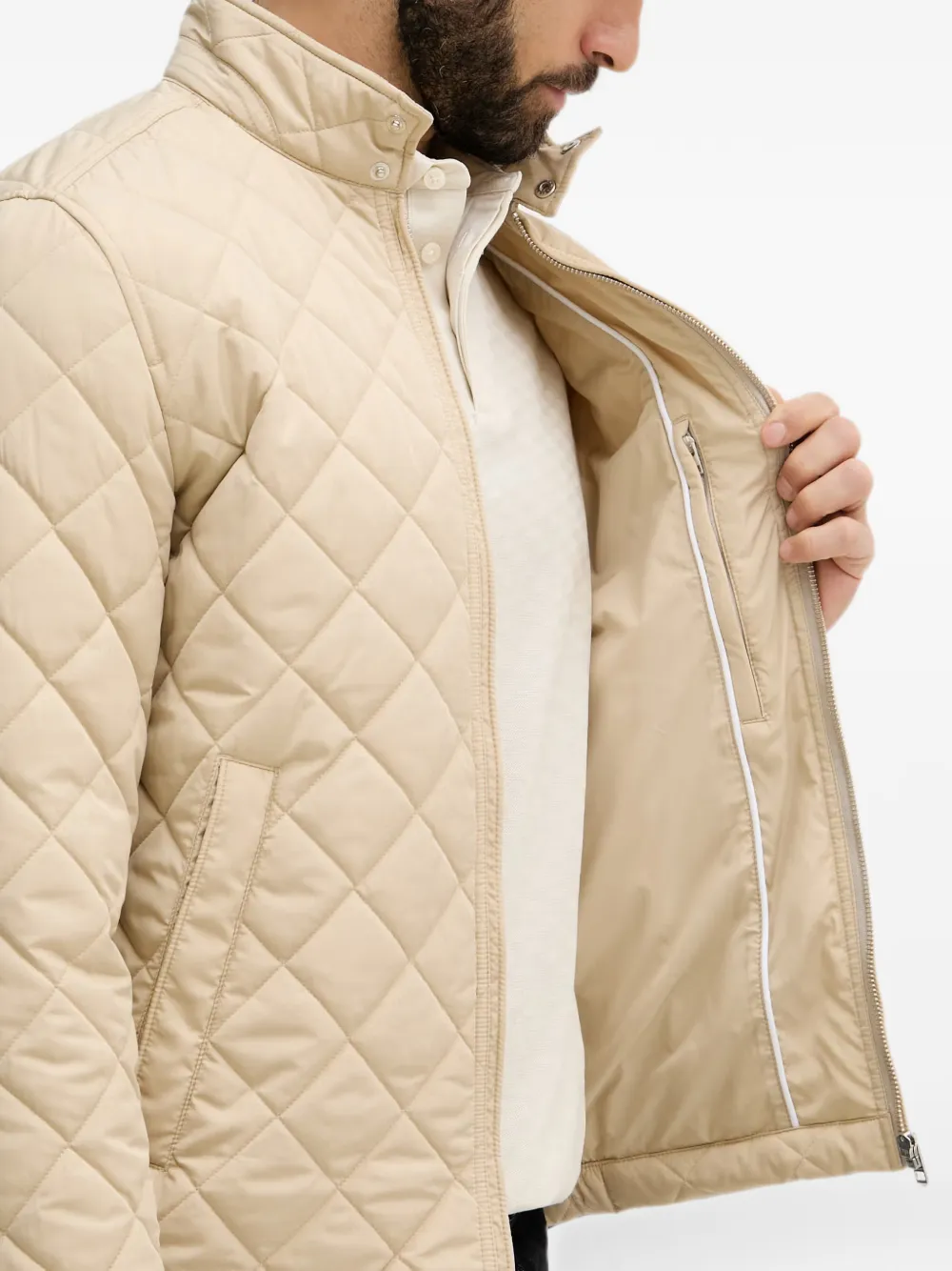 Gant Gewatteerd jack met rits Beige