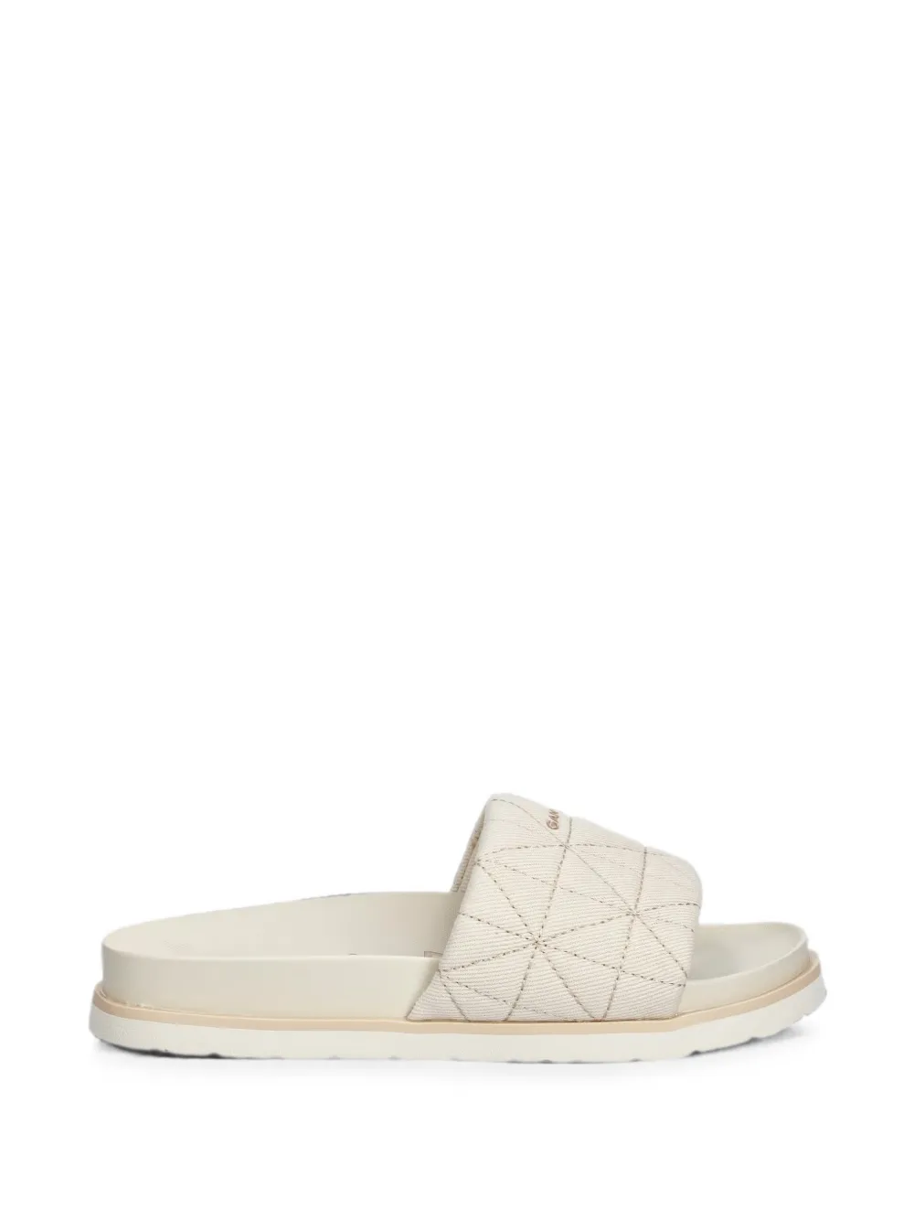 Gant quilted logo-print slides - Nude