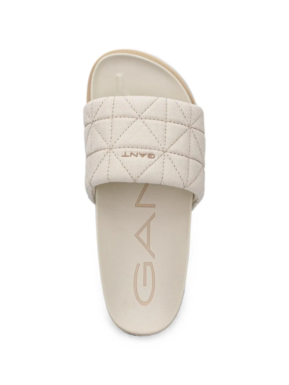 Gant quilted logo-print slides Beige